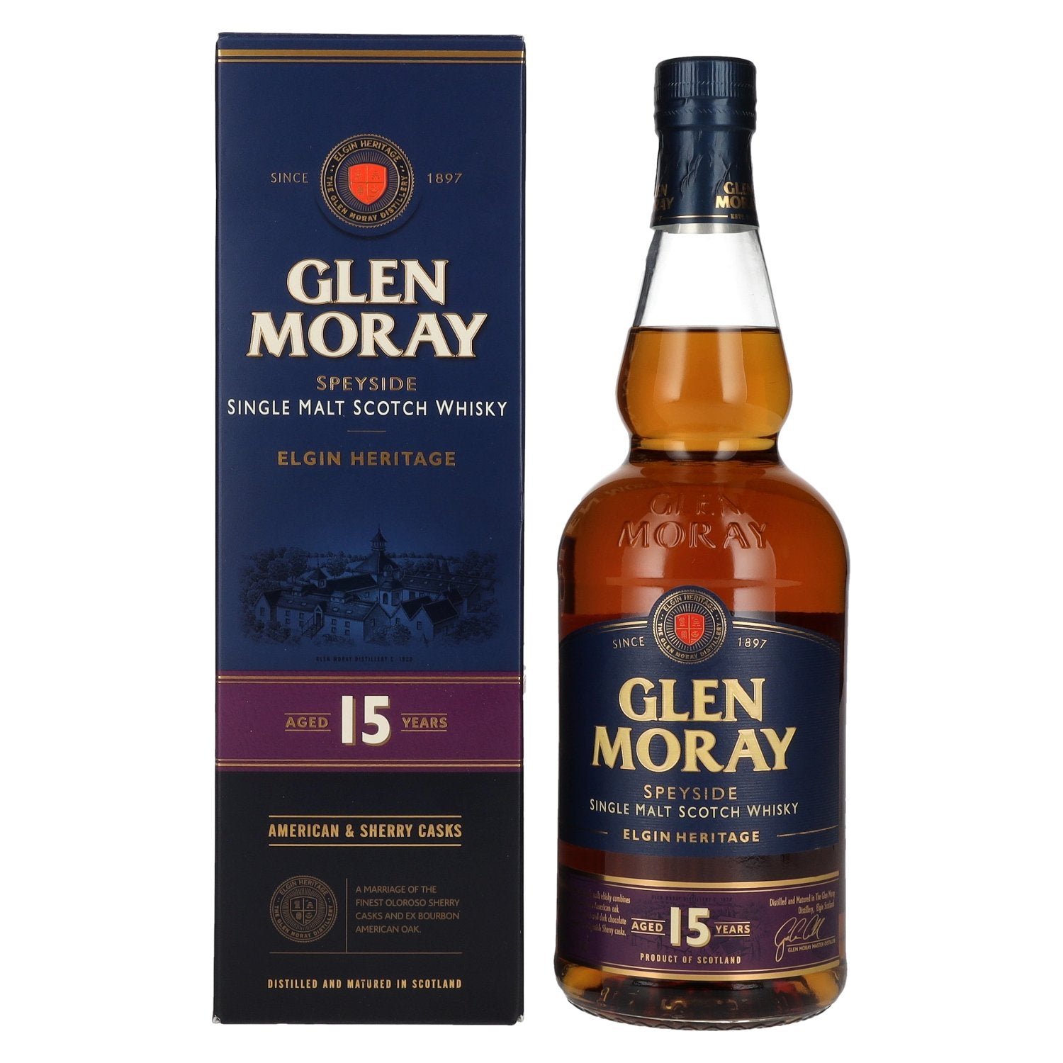 Glen Moray 15 Years Old Elgin Heritage 40% vol. 0,7l en boîte cadeau