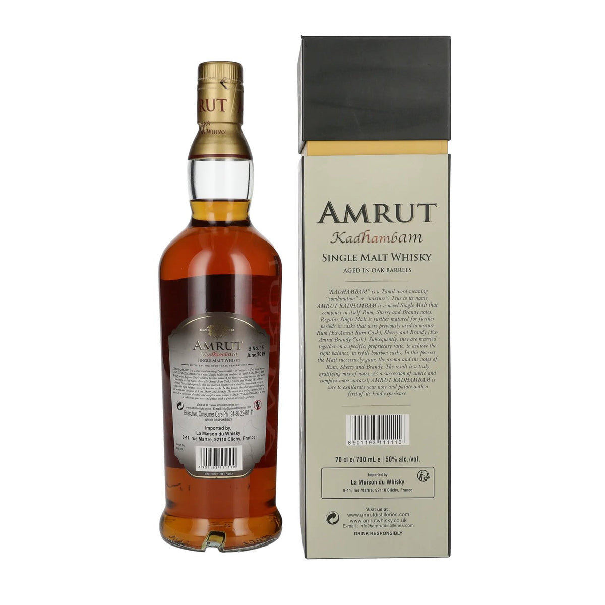 Amrut KADHAMBAM Single Malt Whisky 50% vol. 0,7l en boîte cadeau