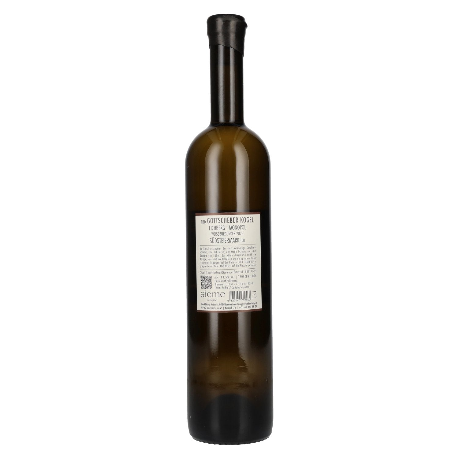 Adam-Lieleg Pinot Blanc Ried Gottscheber Südsteiermark DAC 2022 13,5% Vol. 1,5l