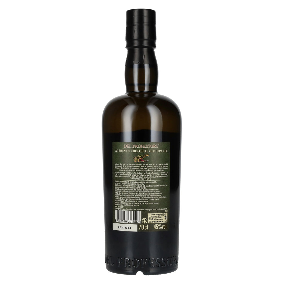 Del Professore Gin CROCODILE 45% ABV 0.7l