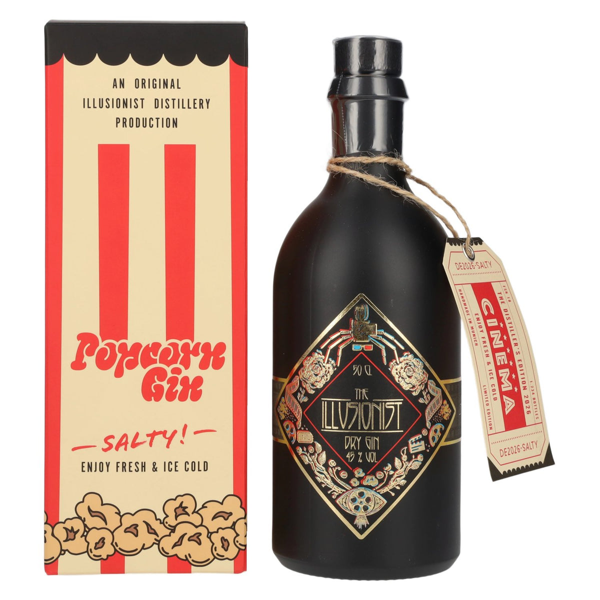 The Illusionist Dry Gin Distiller’s The Cinema Edition SALTY 2026 45% ABV 0.5l in a gift box with 3D glasses