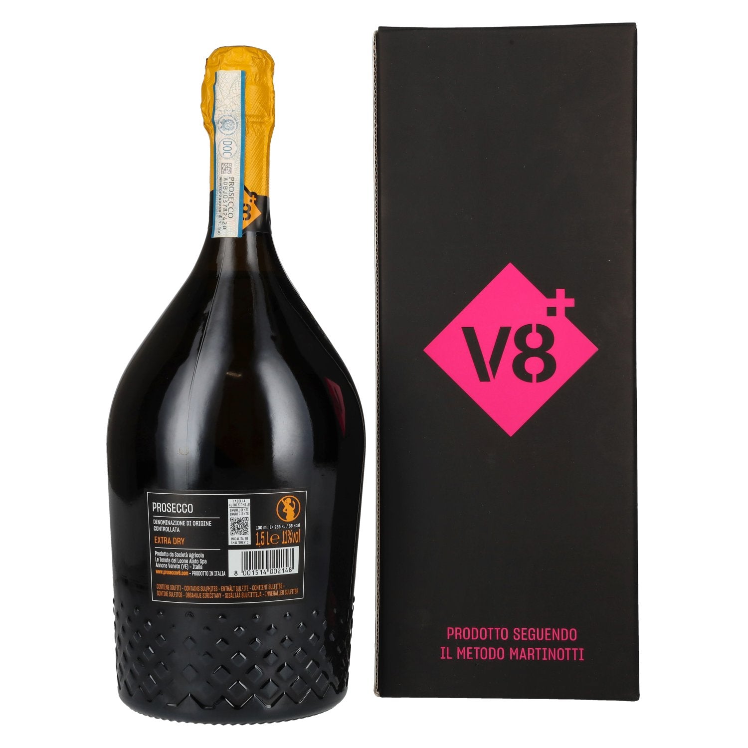 V8+ SANDRO Prosecco Extra Dry DOC 11% Vol. 1.5l in gift box