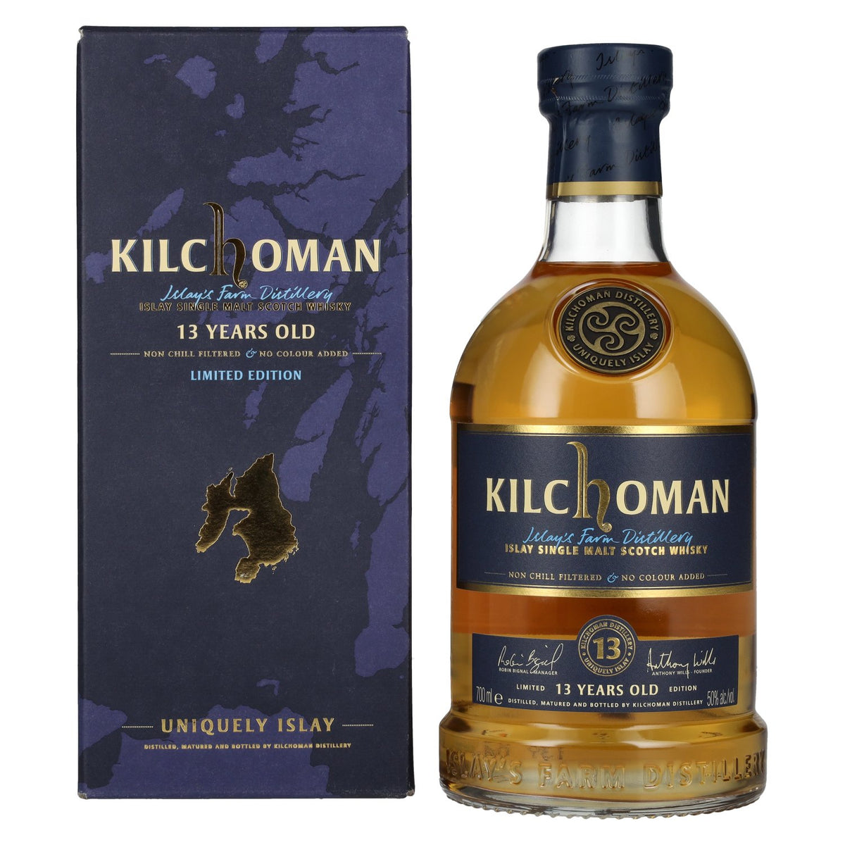 Kilchoman 13 ans d'âge, whisky single malt d'Islay, édition limitée, 50 % vol., 0,7 l, dans un coffret cadeau