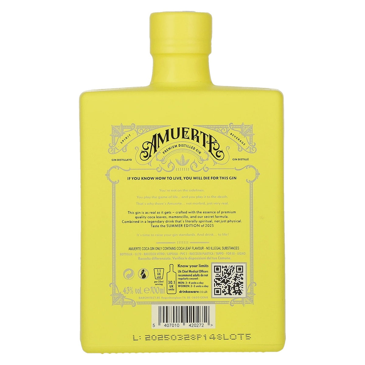 Amuerte COCA GIN - Gele Editie 43% Vol. 0,7l