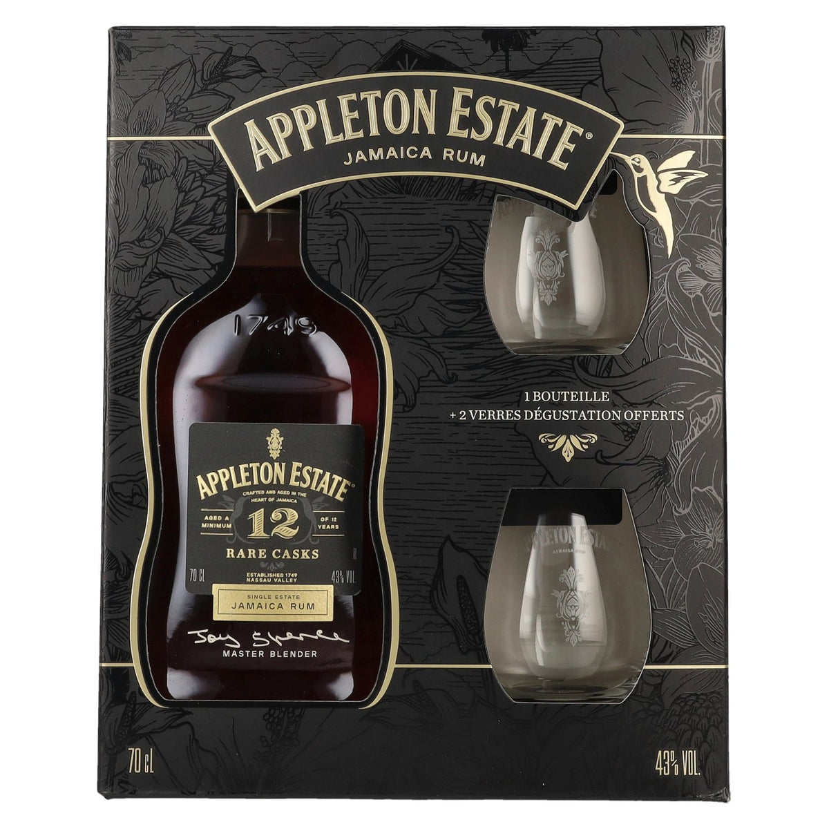Appleton Estate 12 Years Old Rare Casks Jamaica Rum 43% Vol. 0,7l in gift box with 2 glasses