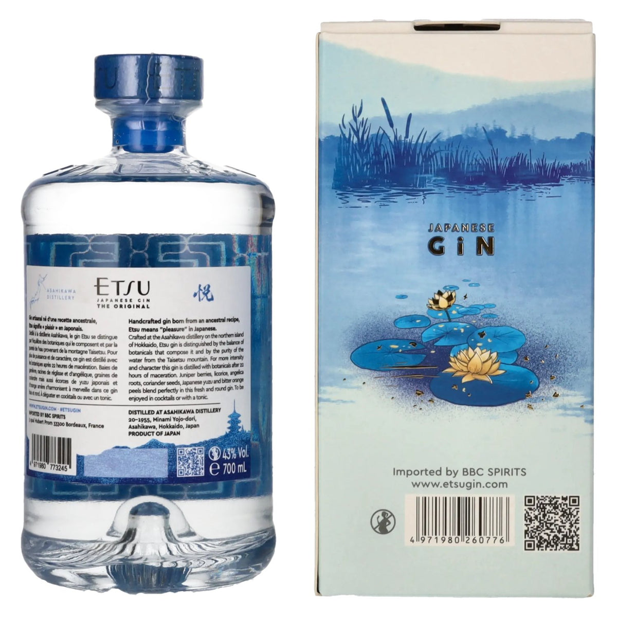 Etsu Japanese Handcrafted Gin The Original 43% vol. 0,7 l in geschenkverpakking