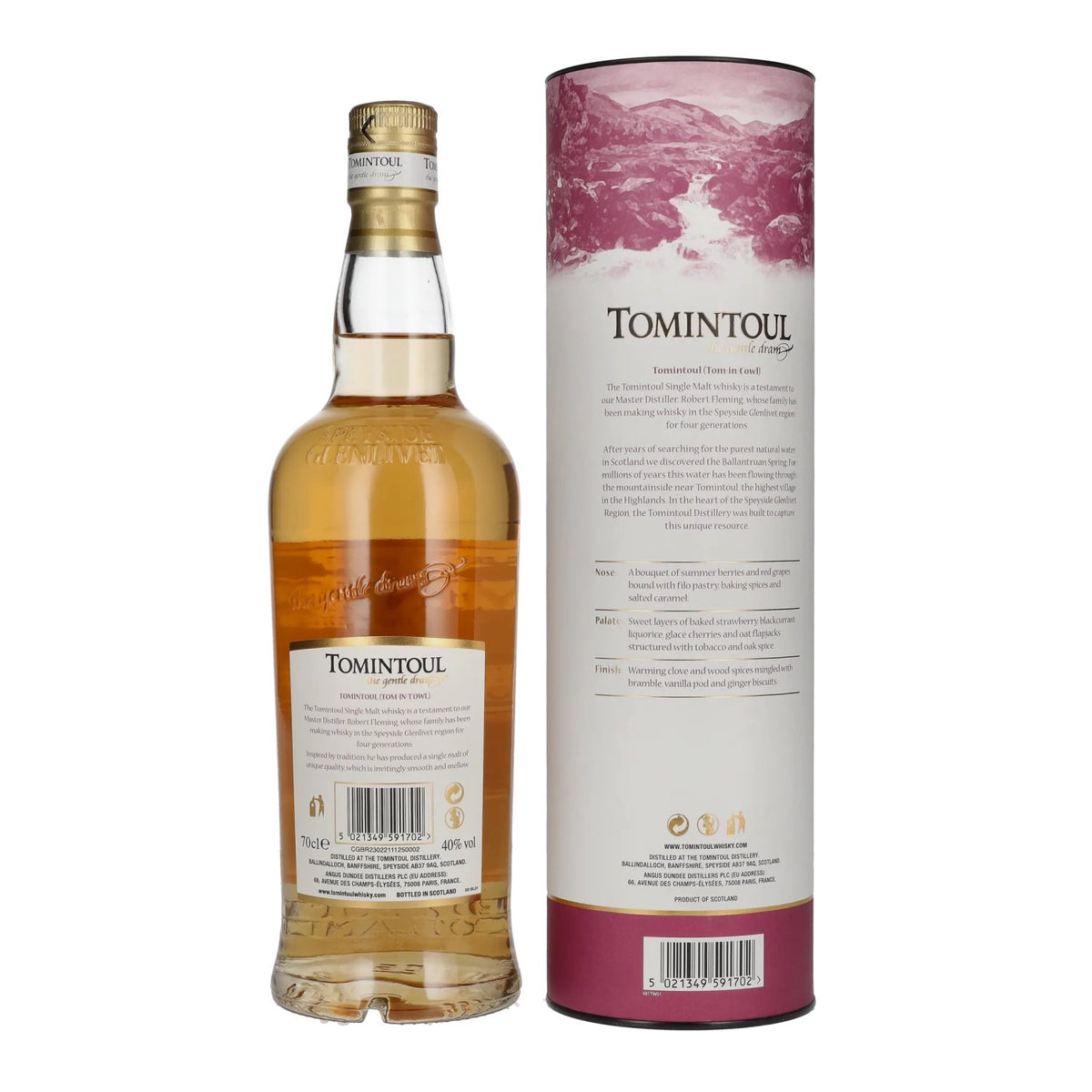 Tomintoul Small Batch Pinot Noir Cask Finish 40% vol. 0,7 l in geschenkverpakking