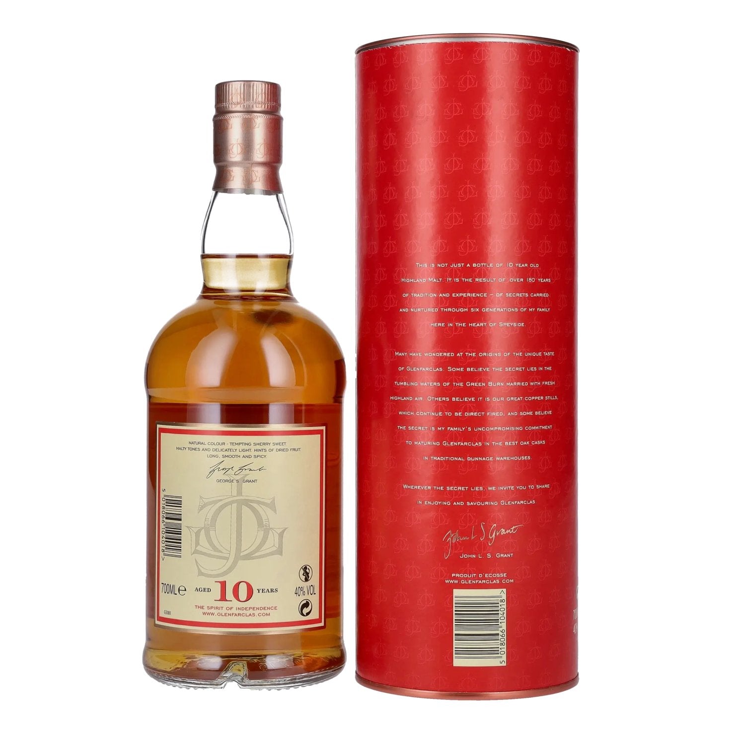 Glenfarclas 10 Years Old Highland Single Malt Scotch Whisky 40% Vol. 0,7l in geschenkverpakking