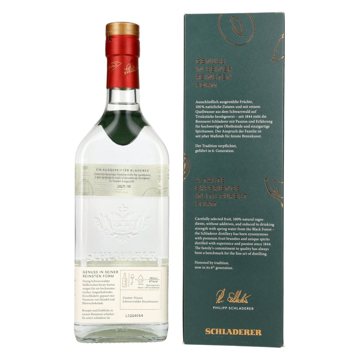 Schladerer Schwarzwälder Kirschwasser 42% Vol. 0,7l in Geschenkbox