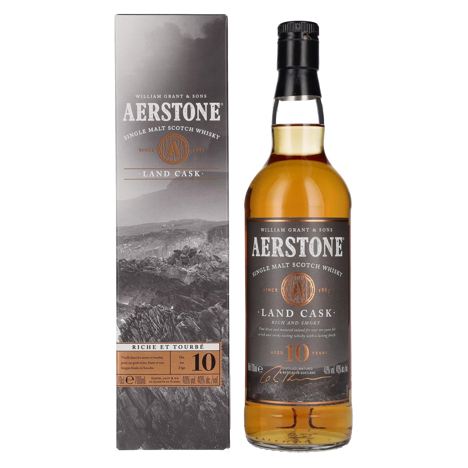Aerstone 10 Years Old LAND CASK Single Malt 40% Vol. 0,7l in geschenkverpakking