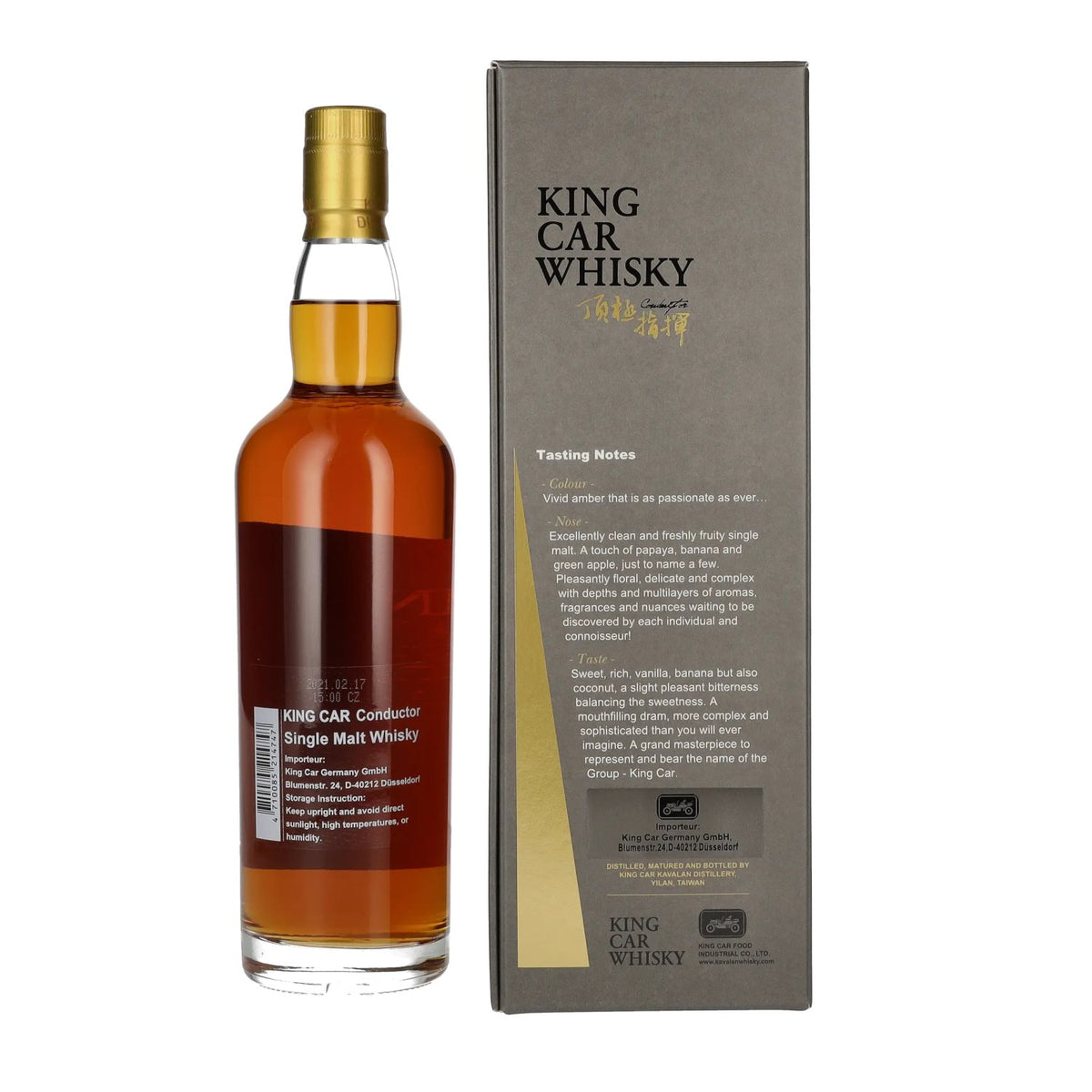 Kavalan KING CAR CONDUCTOR Single Malt Whisky 46% vol. 0,7 l in geschenkverpakking
