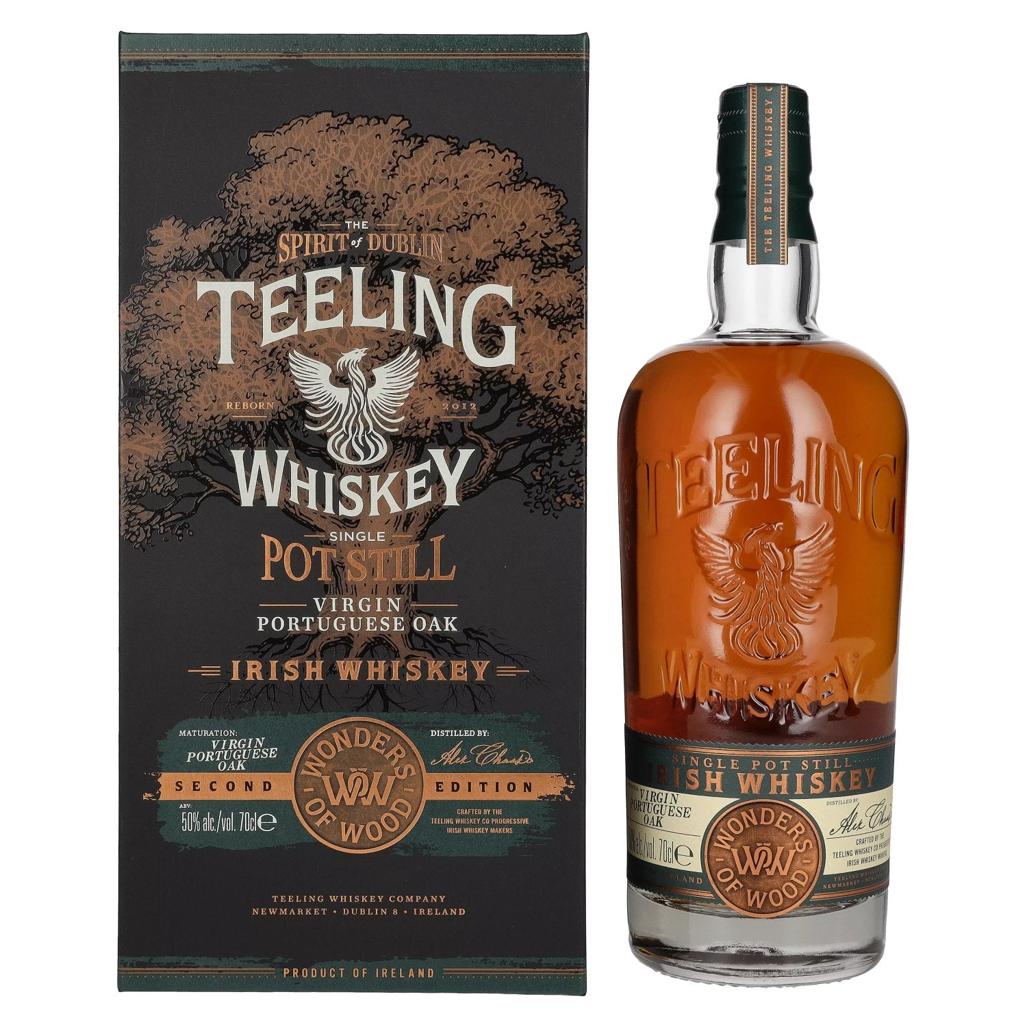 Teeling Whiskey Single Pot Still « WONDERS OF WOOD » en fûts de chêne portugais vierges, deuxième édition, 50 % vol., 0,7 l, dans un coffret cadeau