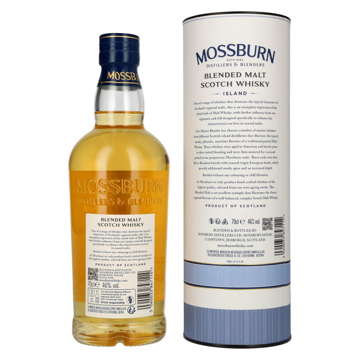 Mossburn Island Blended Malt Scotch Whisky Cask Bill #1 46% Vol. 0,7l in Geschenkbox