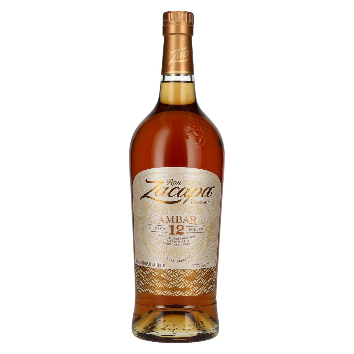Ron Zacapa Centenario ÁMBAR 12 Sistema Solera Reserva 40% vol. 1 l