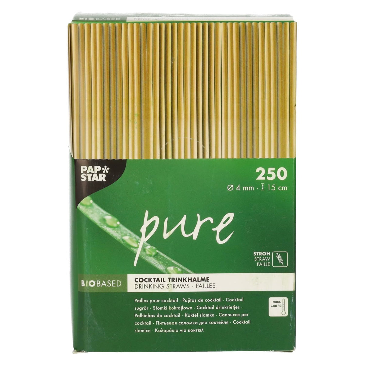 Organic straw straws 15 cm 250 pieces