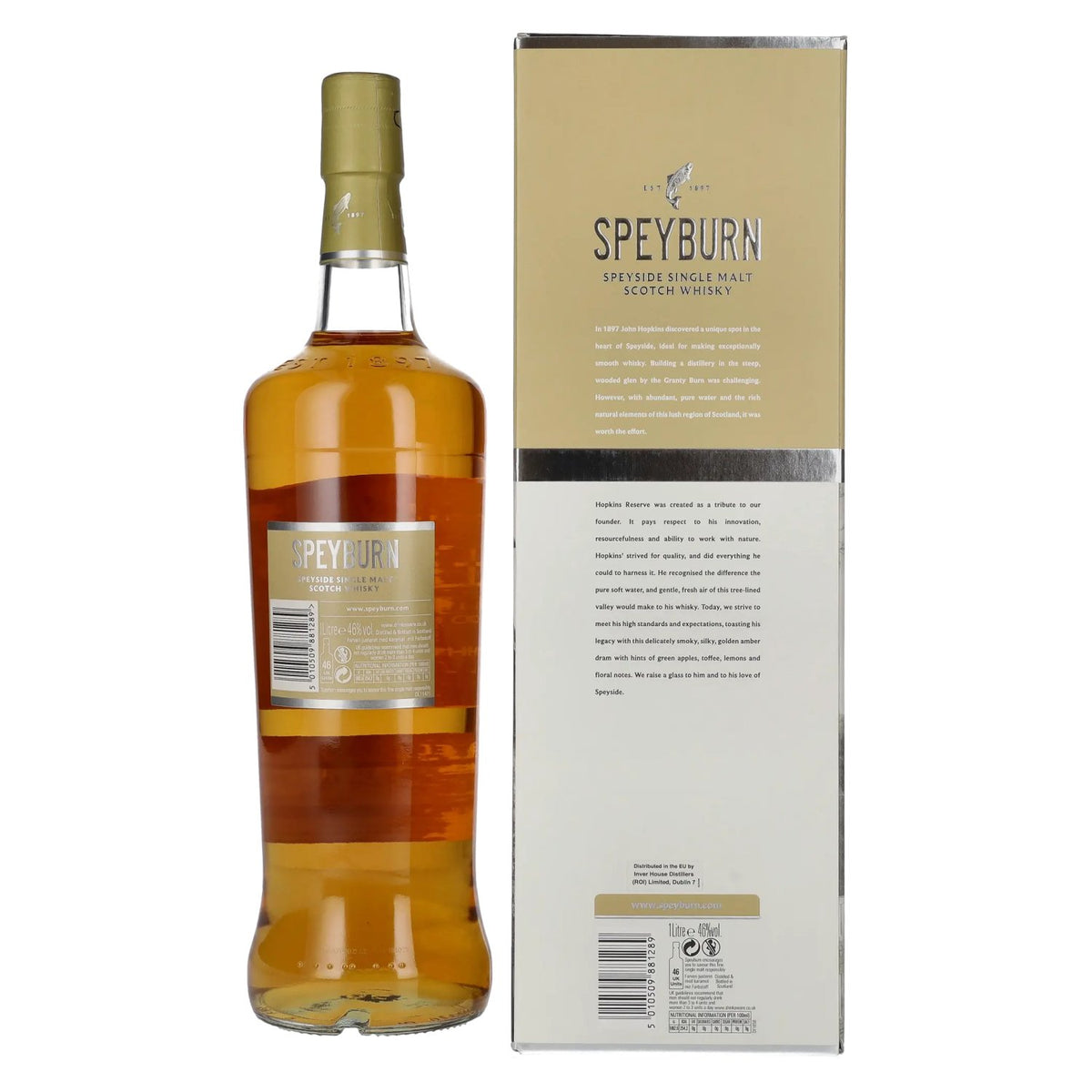Speyburn HOPKINS RESERVE Speyside Single Malt TRAVEL EXCLUSIVE 46 % vol., 1 l, dans un coffret cadeau
