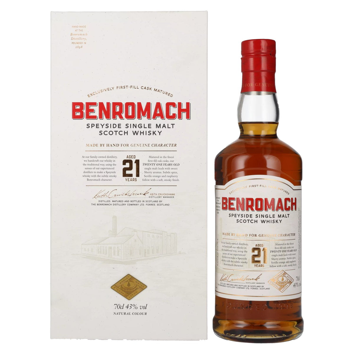 Benromach 21 Years Old Speyside Single Malt 43% Vol. 0,7l in Geschenkbox