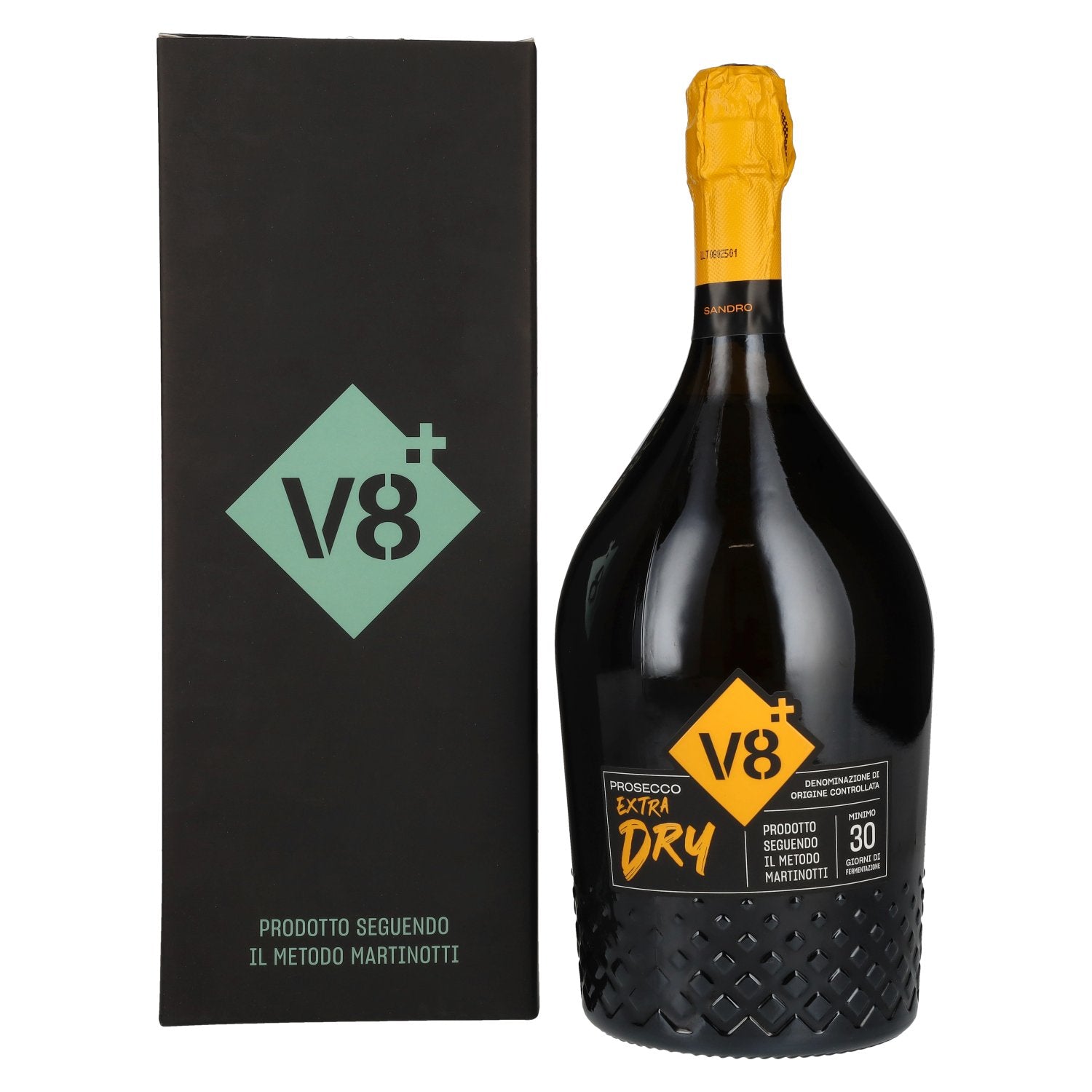 V8+ SANDRO Prosecco Extra Dry DOC 11% Vol. 1,5l in Geschenkbox