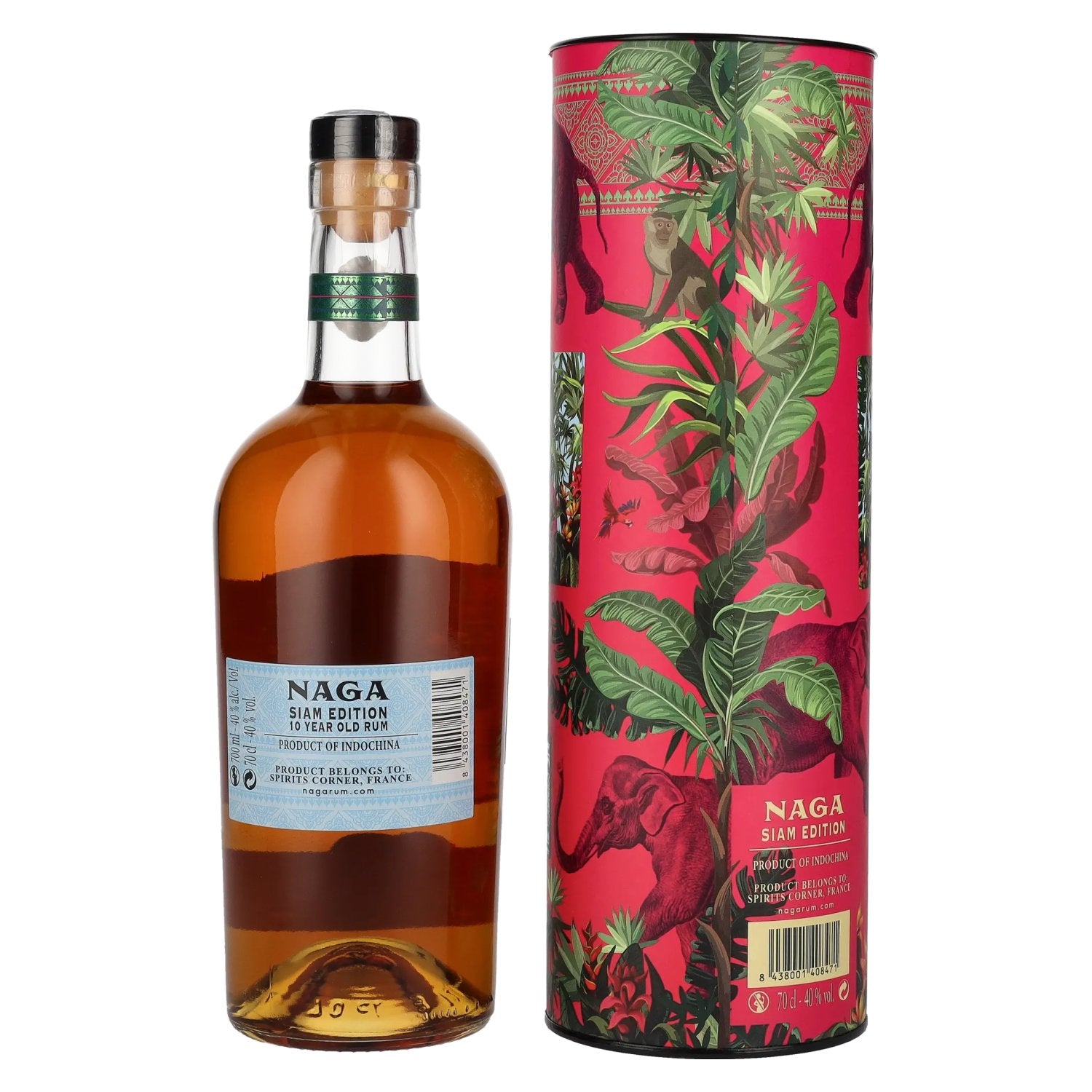 Naga 10 Jaar Oude Aziatische Rum SIAM EDITION 40% Vol. 0,7l in geschenkverpakking