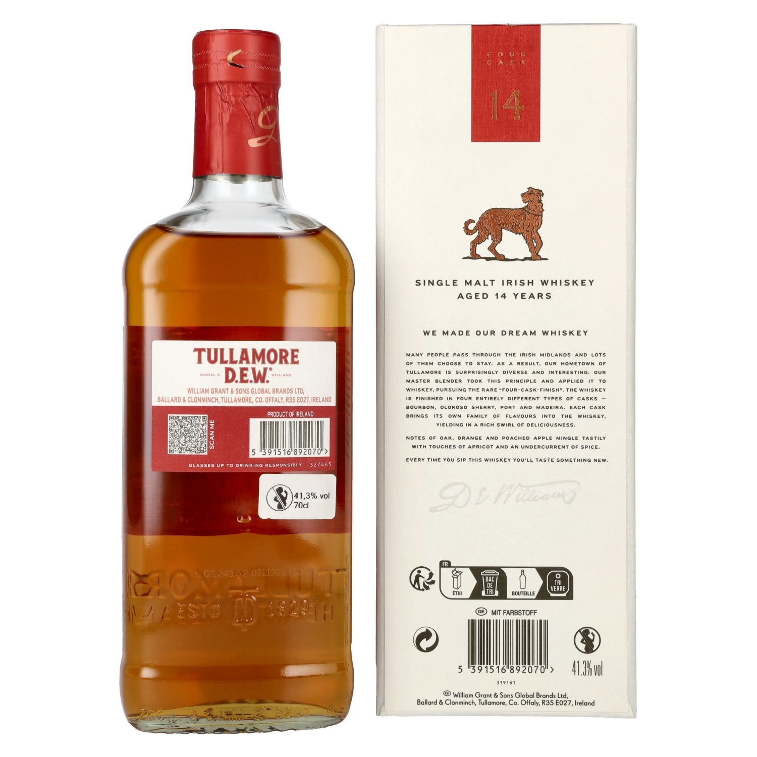 Tullamore D.E.W. 14 Years Old Single Malt Irish Whiskey 41,3% Vol. 0,7l in gift box