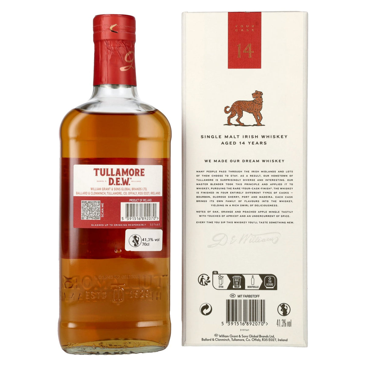 Tullamore D.E.W. 14 Years Old Single Malt Irish Whiskey 41,3% Vol. 0,7l in Geschenkbox