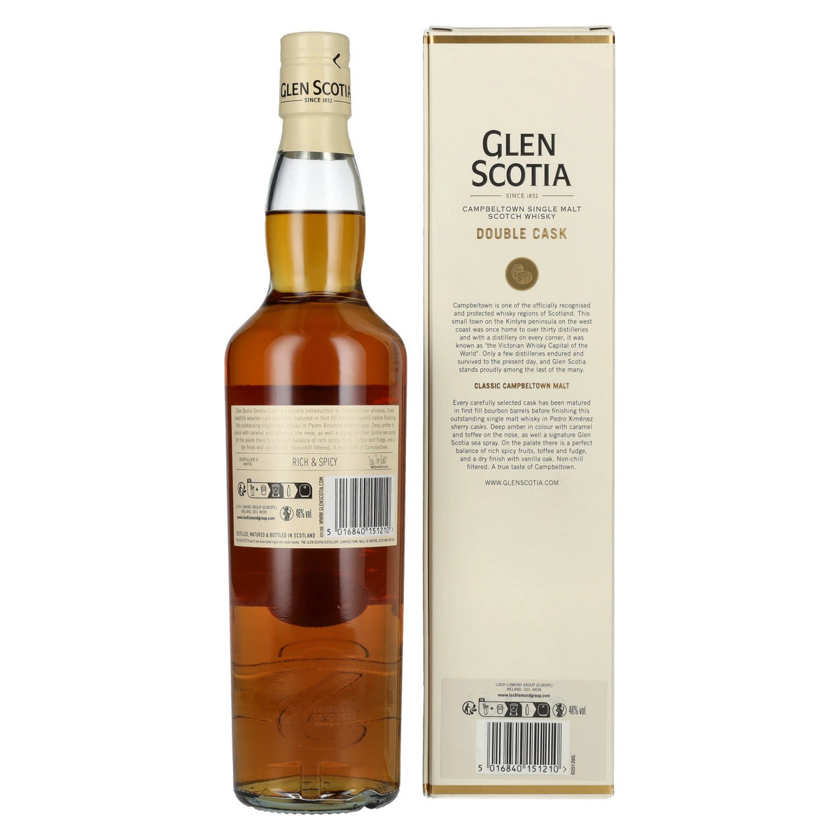 Glen Scotia DOUBLE CASK PX Sherry Casks Single Malt Scotch Whisky 46% Vol. 0,7l in Geschenkbox