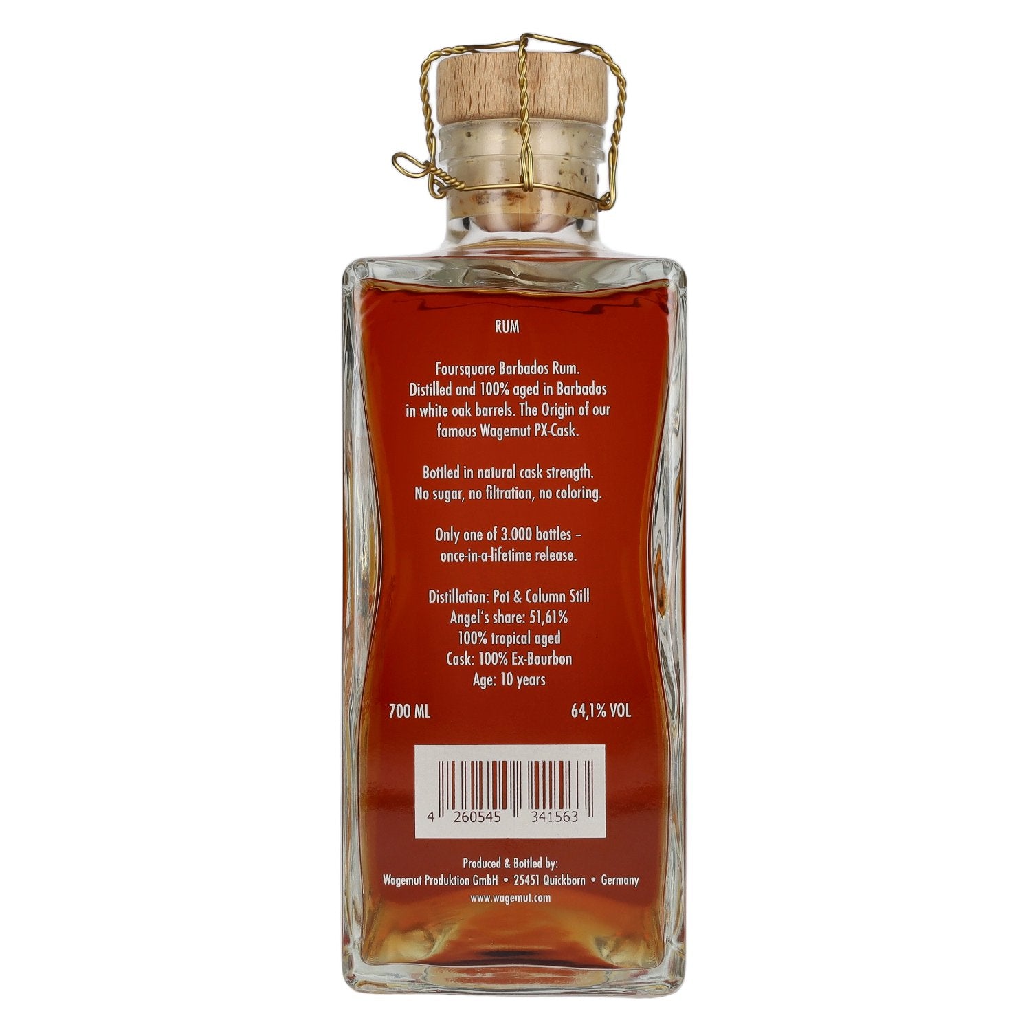 Wagemut by N. Kröger THE ORIGIN Barbados Rum 64.1% vol. 0.7 l