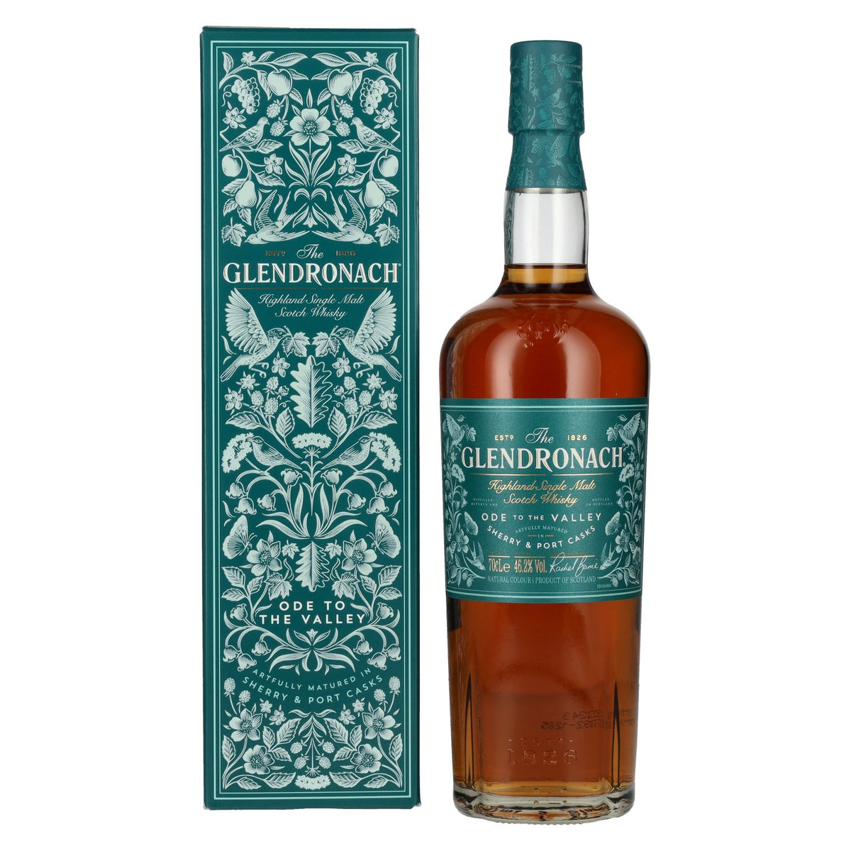 The GlenDronach ODE TO THE VALLEY Highland Single Malt 46,2% vol. 0,7 l in een geschenkverpakking