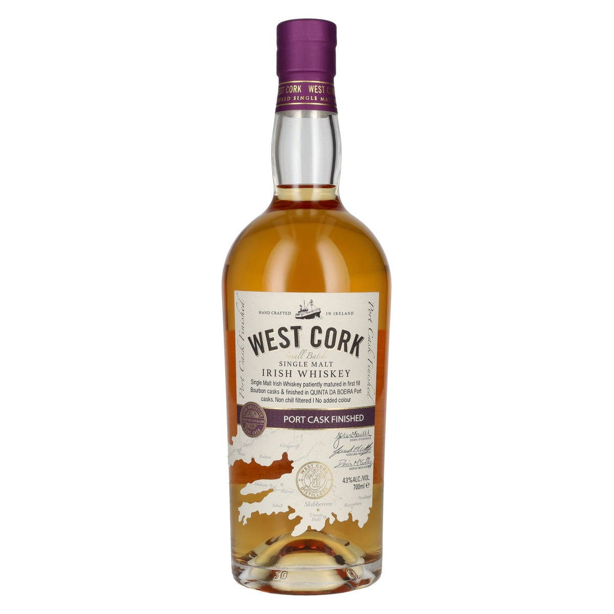 West Cork Irish Whiskey PORT CASK FINISHED 43 % vol. 0,7 l