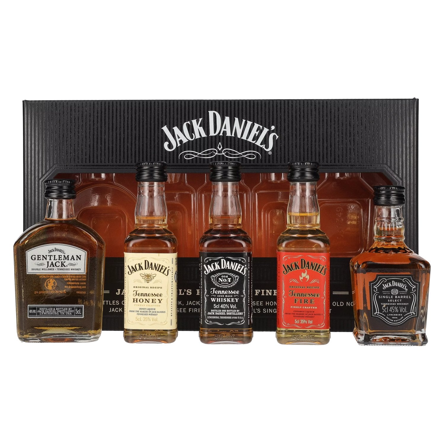 Jack Daniel's FAMILY OF FINE SPIRITS 39% Vol. 5x0,05l in gift box