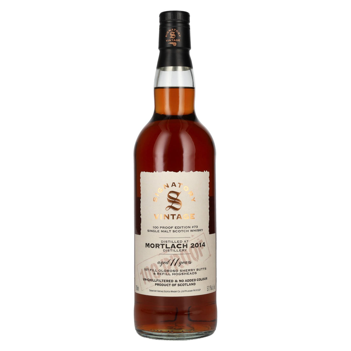 Signatory Vintage 100 Proof Edition MORTLACH 11 Years Old Oloroso Sherry Butts #73 2014 57,1% Vol. 0,7l