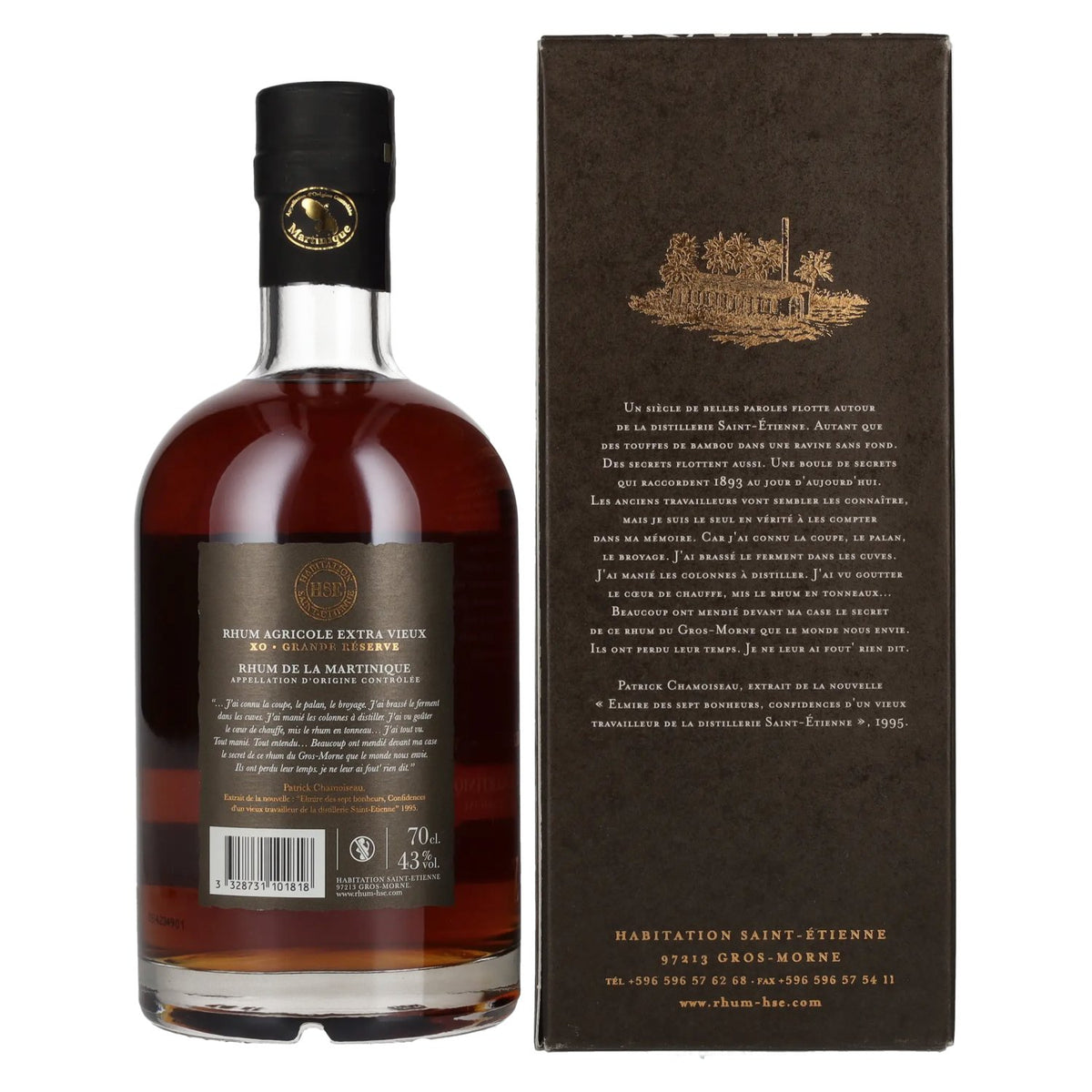 Rhum HSE Extra Vieux XO Grande Réserve 43 % vol., 0,7 l, dans un coffret cadeau