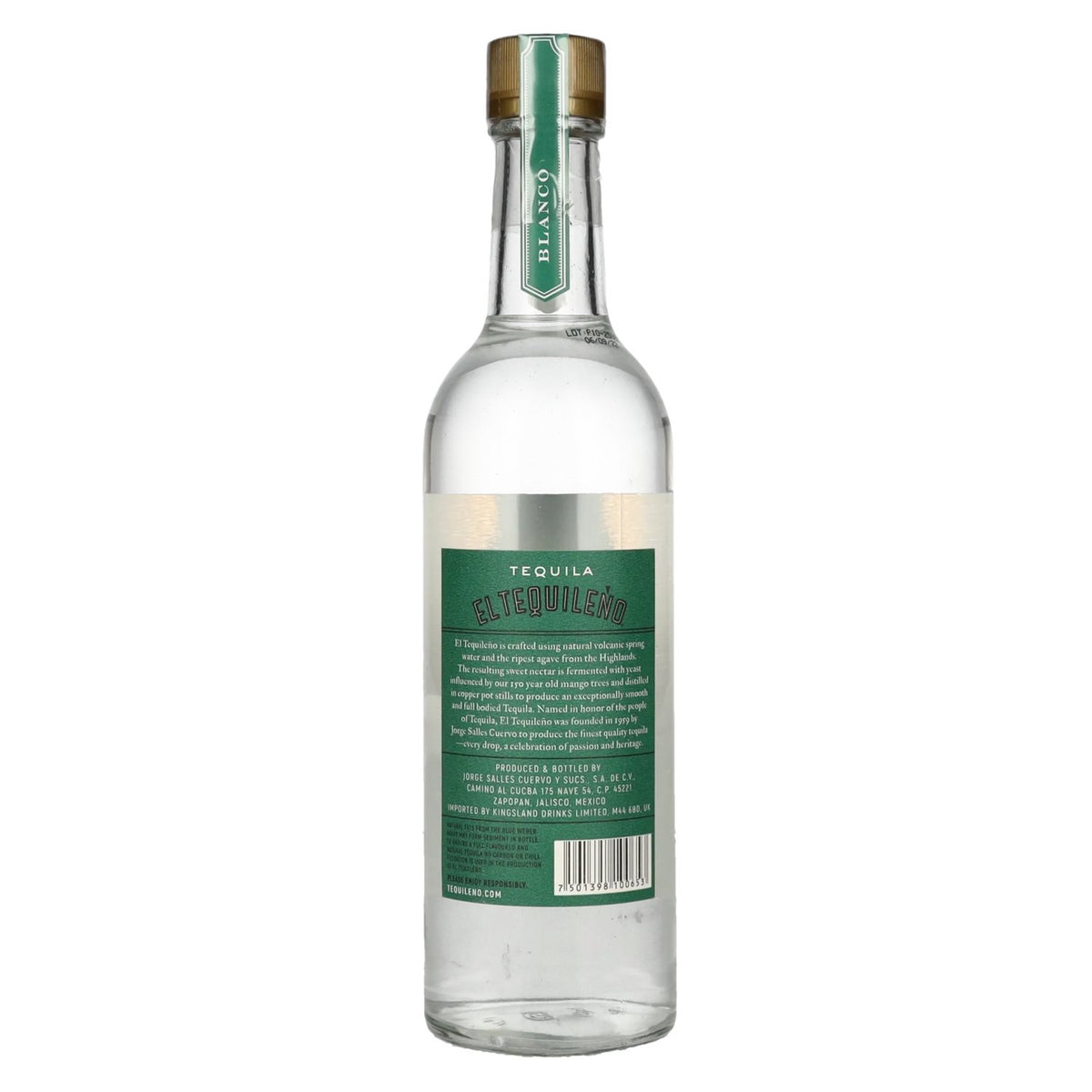 El Tequileño Blanco Tequila 38% ABV 0.5l