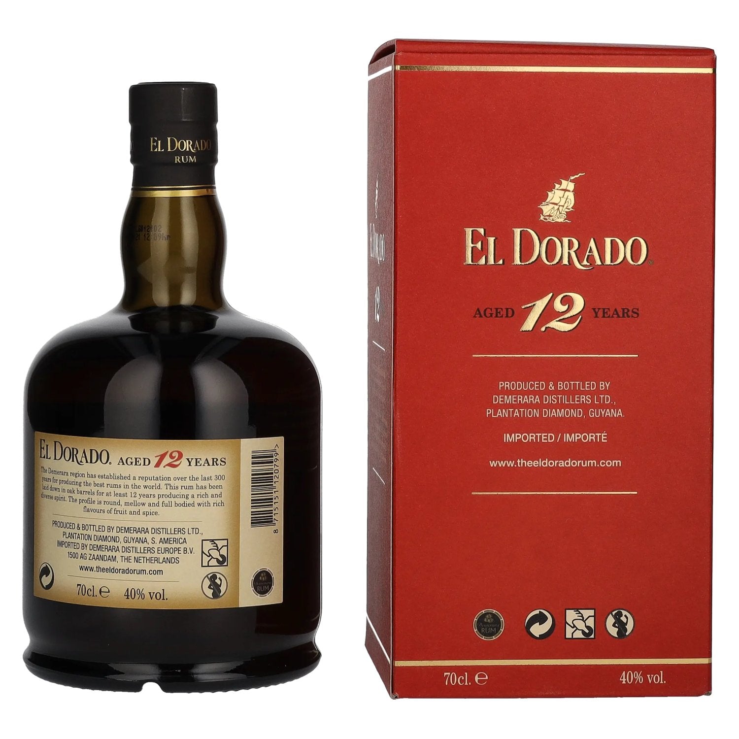 El Dorado 12 Years Old Finest Demerara Rum 40% Vol. 0,7l in gift box
