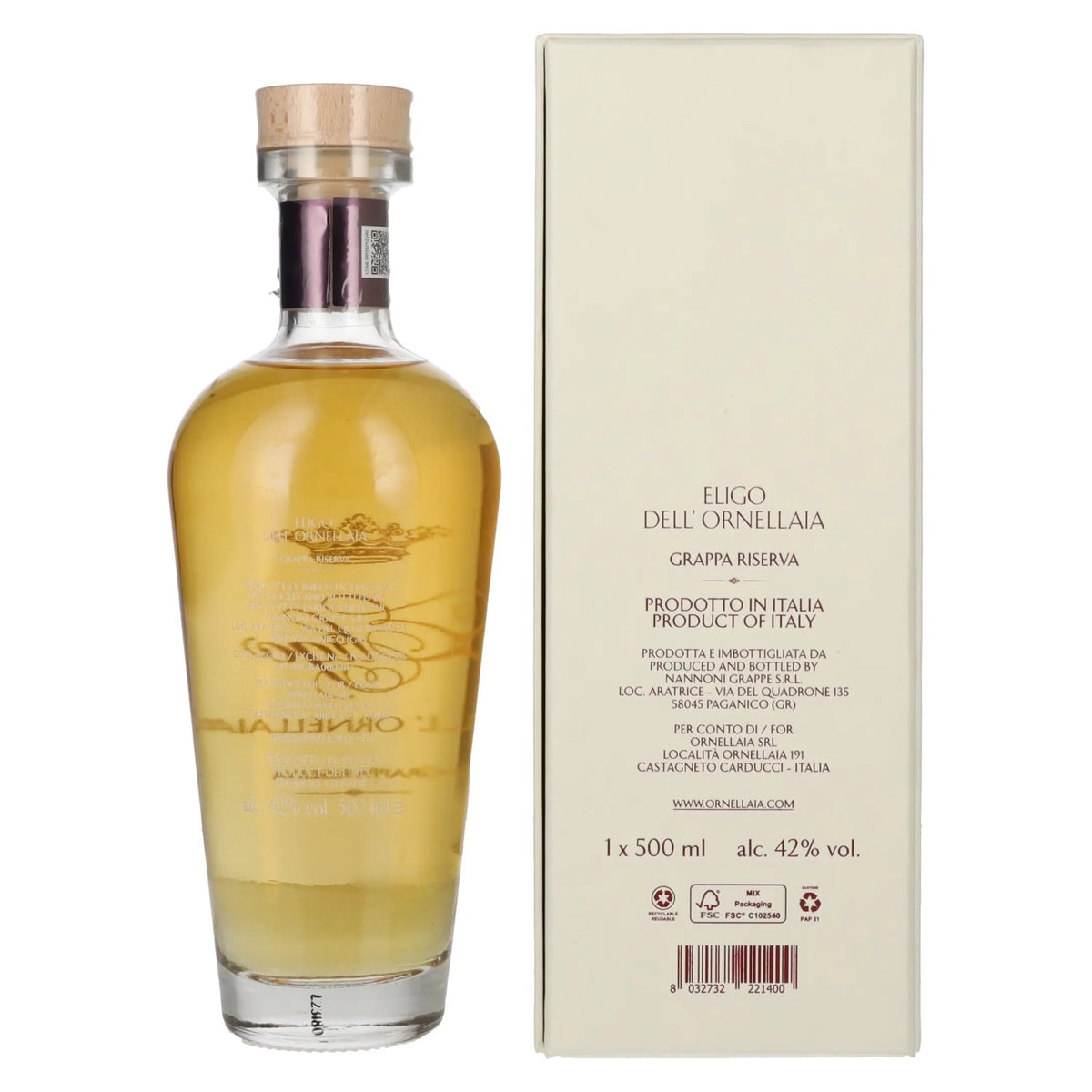 Eligo dell' Ornellaia Grappa Riserva 42% Vol. 0,5l in Geschenkbox
