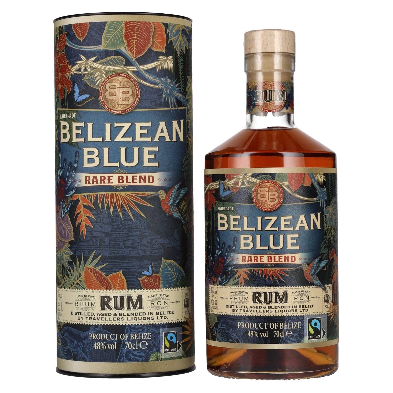 Belizean Blue RARE BLEND Rum 48% vol. 0,7l en boîte cadeau