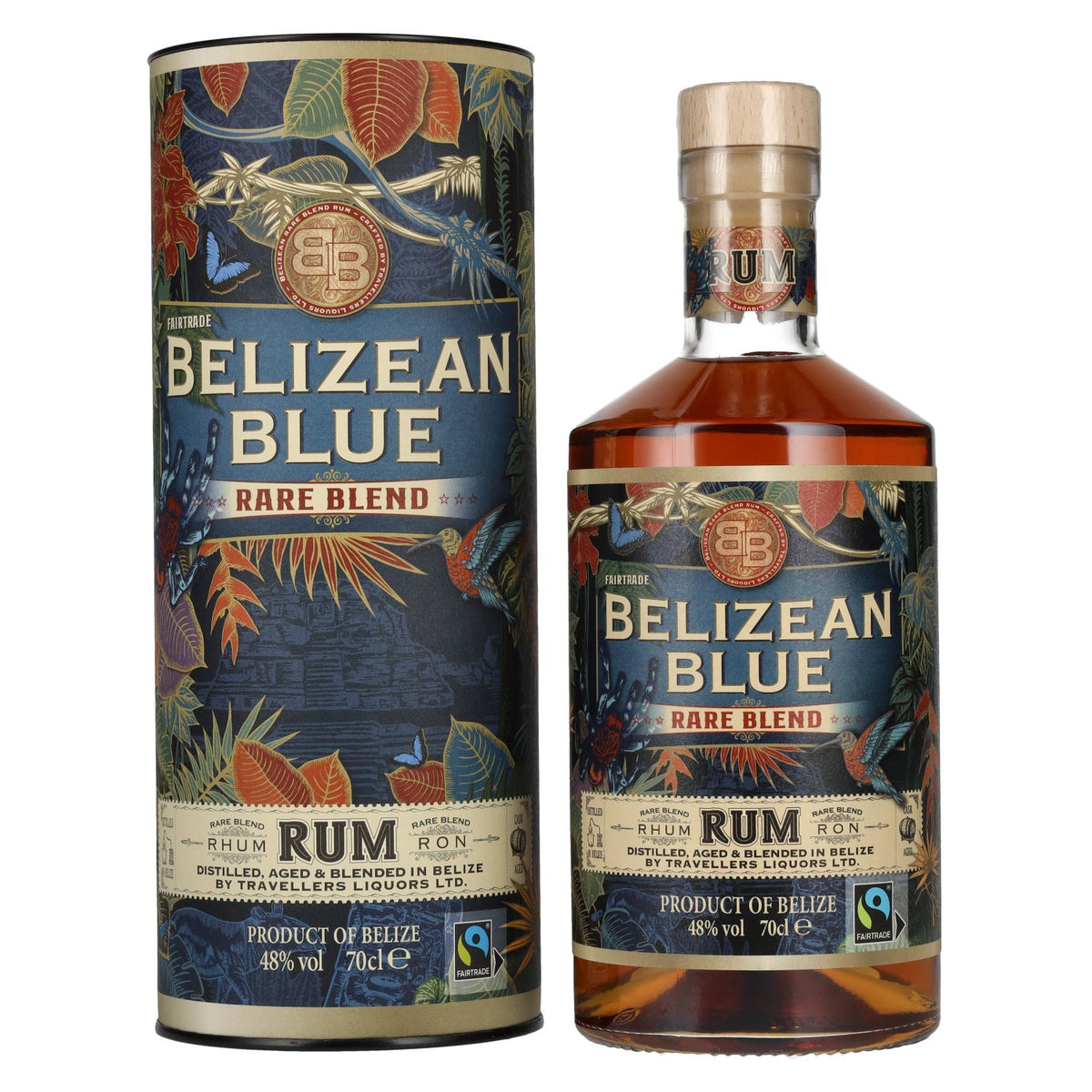 Belizean Blue RARE BLEND Rum 48% vol. 0,7 l in geschenkverpakking