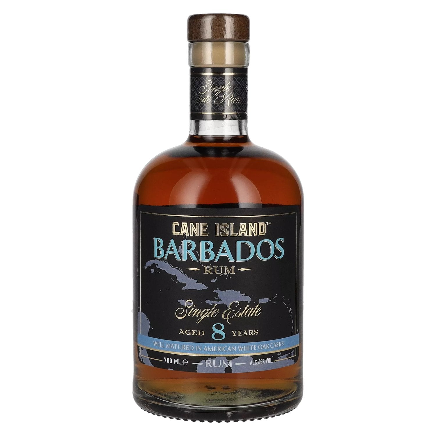 Cane Island BARBADOS 8 Jaar Oude Single Estate Rum 43% Vol. 0,7l