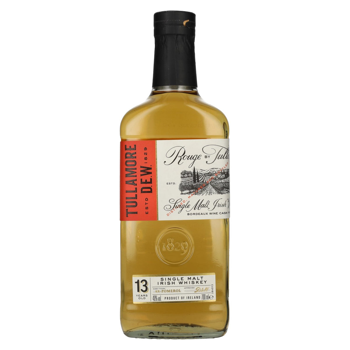 Tullamore D.E.W. ROUGE, whisky irlandais single malt de 13 ans d'âge, 40 % vol., 0,7 l