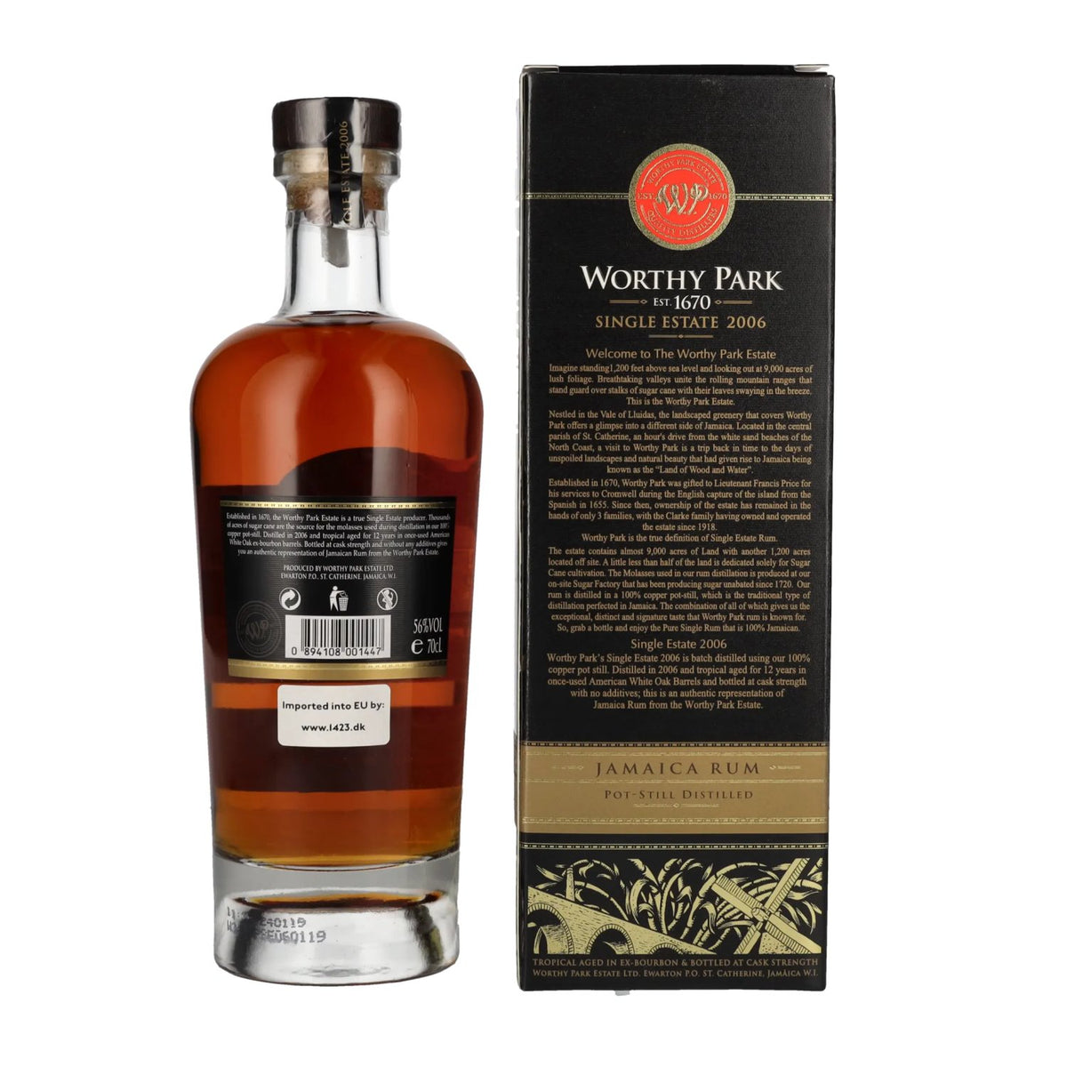 Worthy Park 12 Years Old Single Estate Jamaica Rum 2006 56% vol. 0,7 l in geschenkverpakking
