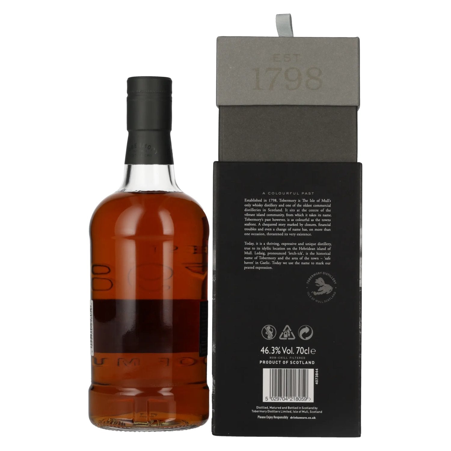 Ledaig Whisky 18 Years Old Single Malt Scotch 46,3% Vol. 0,7l en coffret cadeau