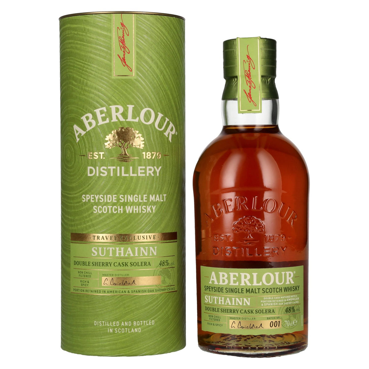 Aberlour SUTHAINN Double Sherry Cask Solera Travel Exclusive Speyside Single Malt Lot 001 48 % vol. 0,7 l dans un coffret cadeau