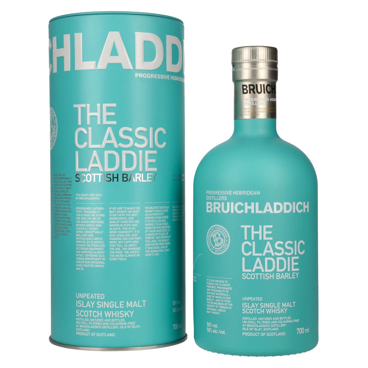 Bruichladdich THE CLASSIC LADDIE Scottish Barley Unpeated Islay Single Malt 50% vol. 0,7 l in blikken doos
