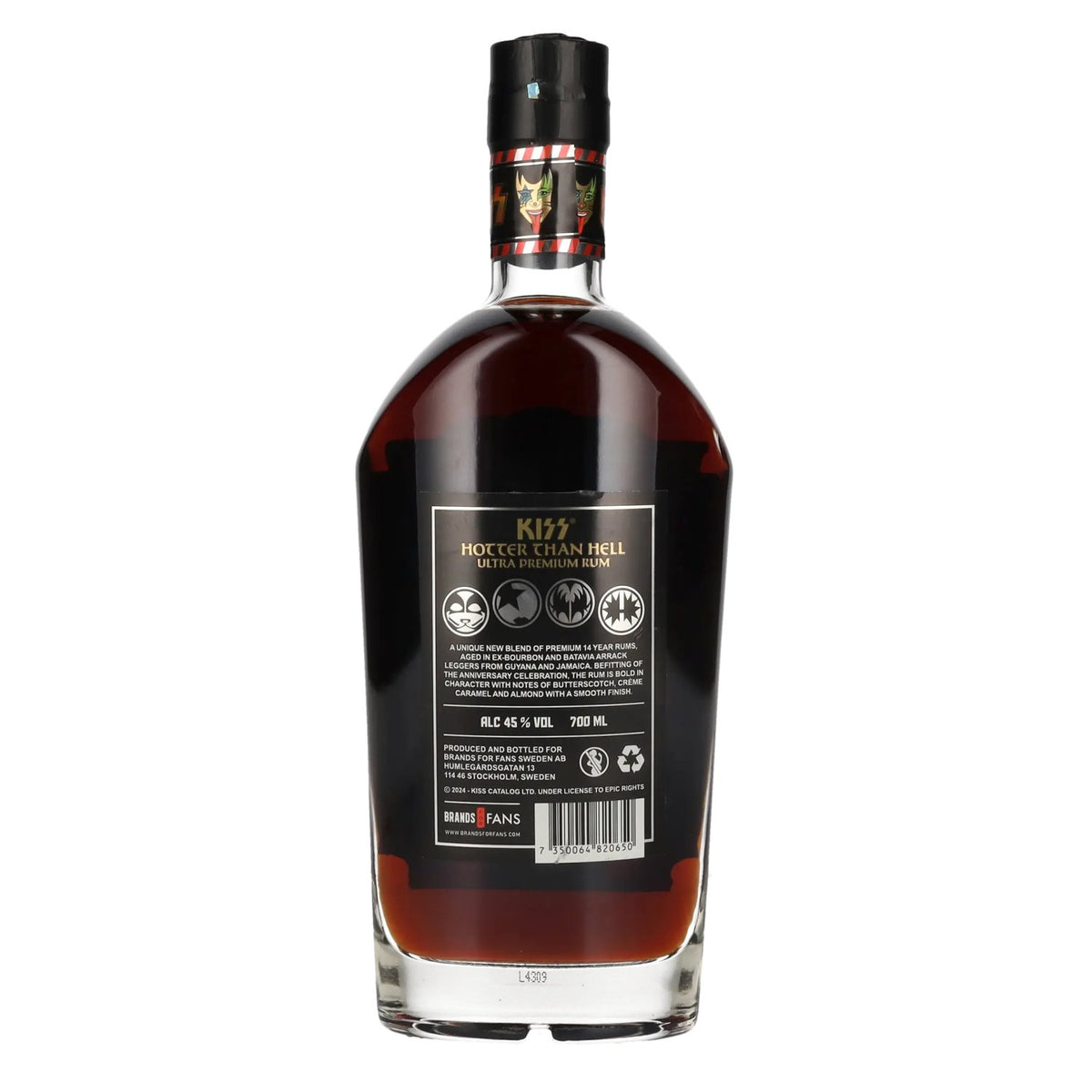Kiss 14 Years Old Hotter than Hell Ultra Premium Rum 50th Anniversary Edition 45% vol. 0.7 l