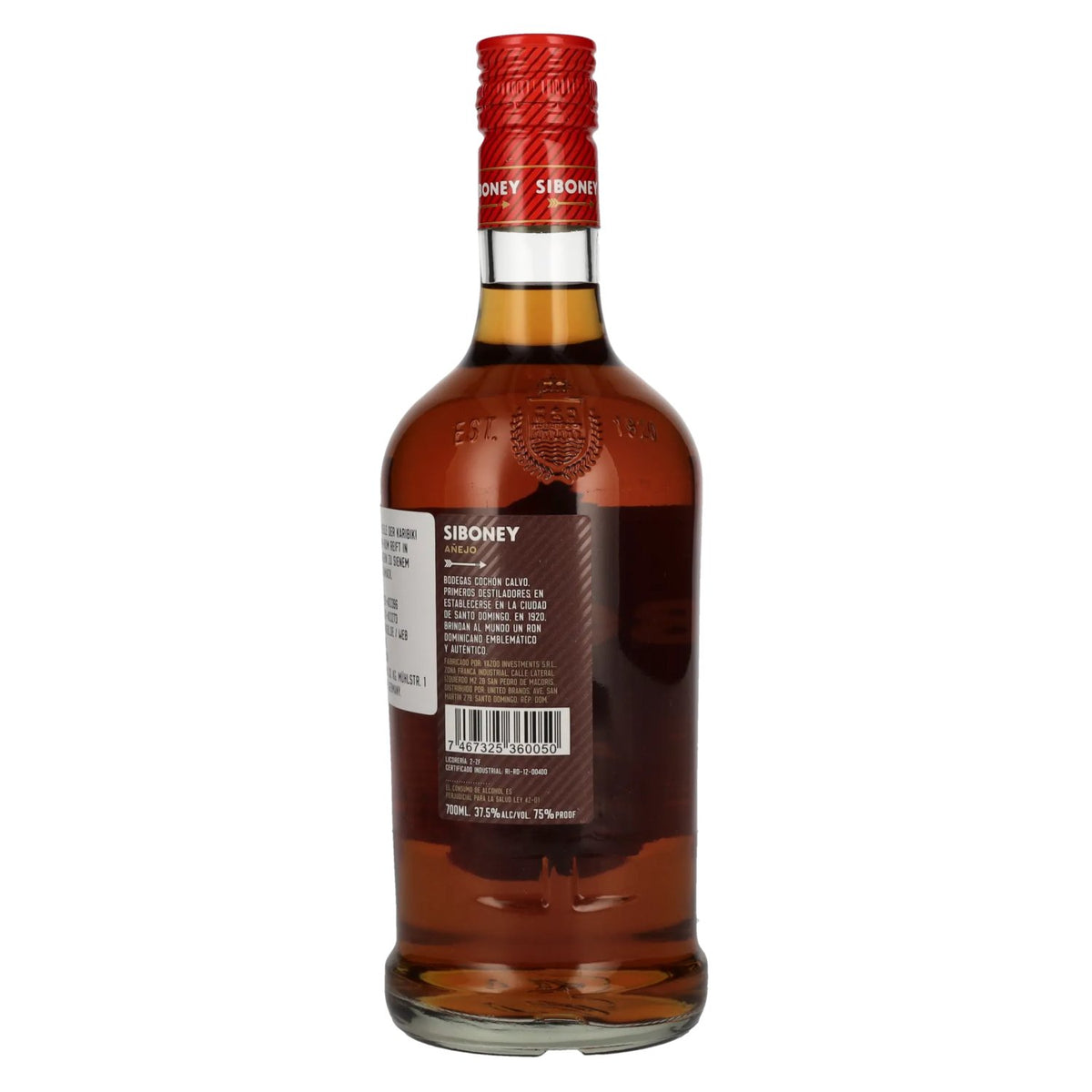 Ron Siboney AÑEJO Ron Dominicano 37.5% ABV 0.7l