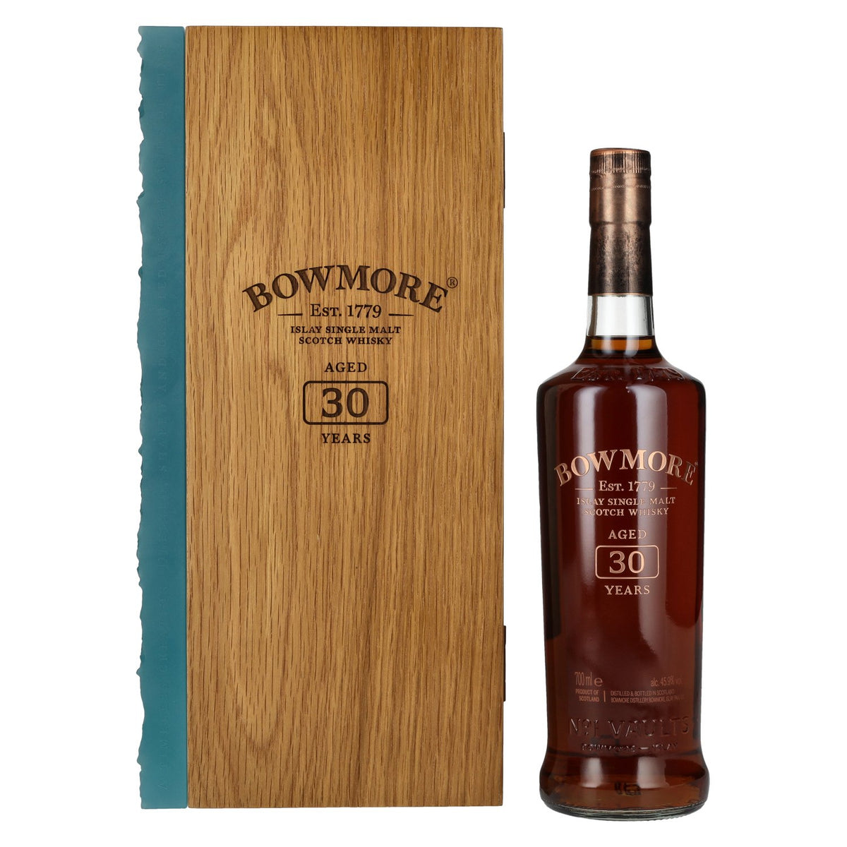 Bowmore 30 Years Old Islay Single Malt 45,9% Vol. 0,7l in houten doos