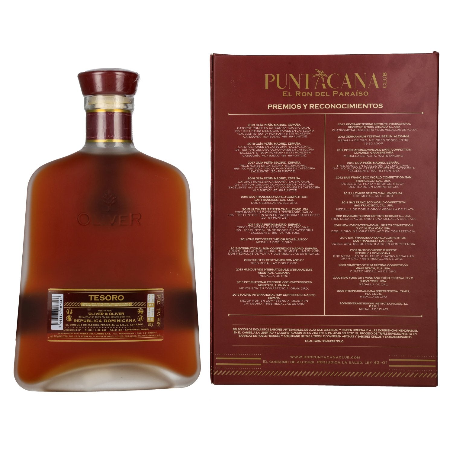 Puntacana Club Tesoro Roner Artesanal Dominicano 38% Vol. 0,7l in gift box