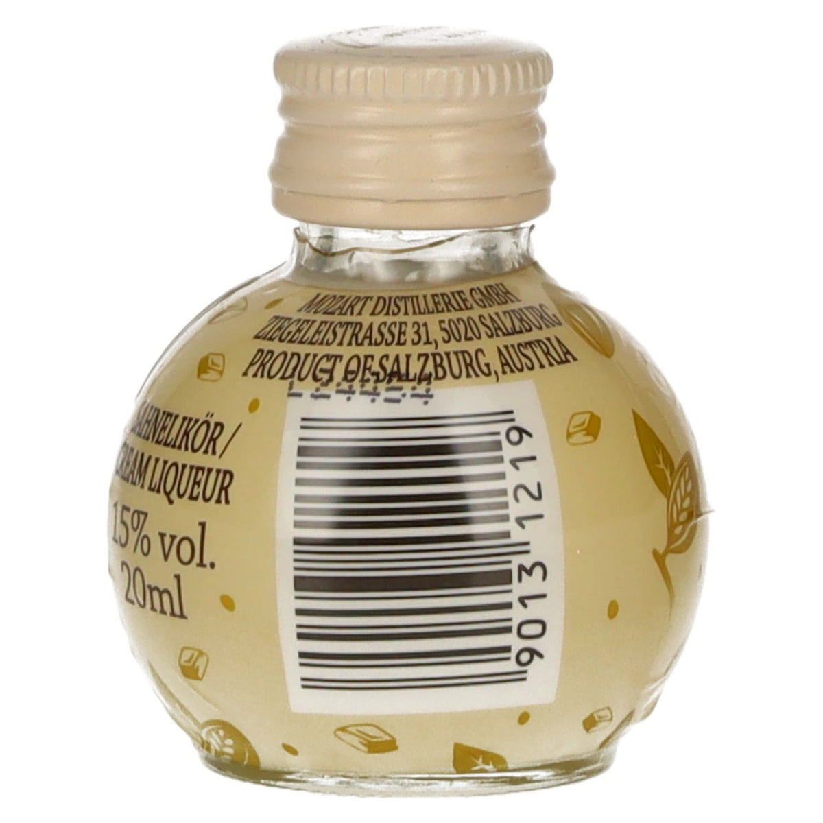 Liqueur de crème au chocolat blanc Mozart, 15 % vol., 0,02 l