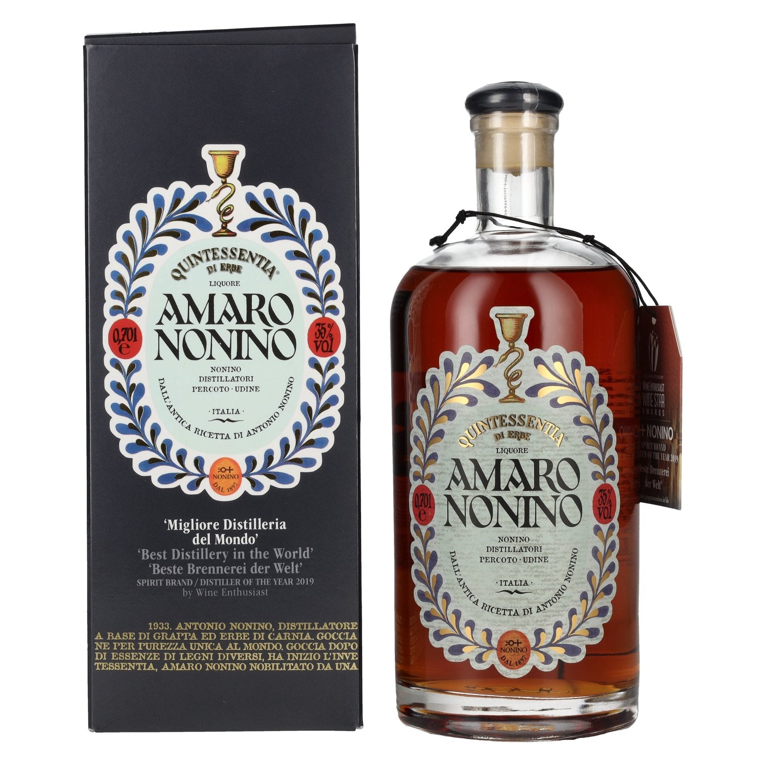 Amaro Nonino Quintessentia Di Erbe Liquore 35% Vol. 0,7l in Geschenkbox