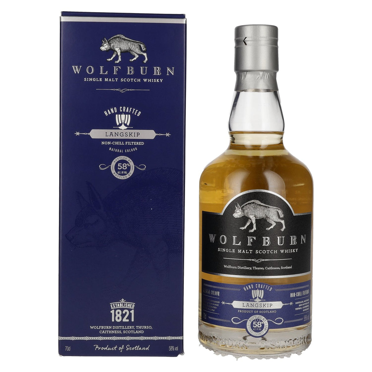 Wolfburn LANGSKIP Single Malt Scotch Whisky 58% vol. 0.7 l in a gift box
